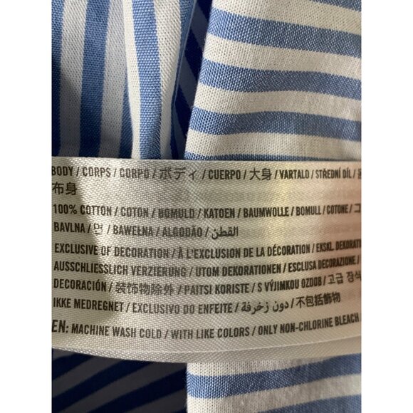 Abercrombie & Fitch Blue Striped Button-Down Shirt Dress S Cotton RDD10671 - Picture 11 of 12